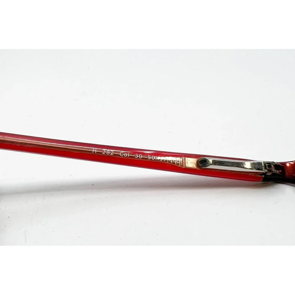 Halston Eyeglasses Womens Red Semi-Rimless H 282 Col 30 50-17-135
